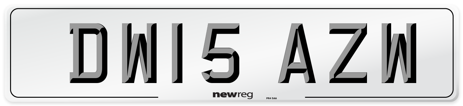 DW15 AZW Number Plate from New Reg